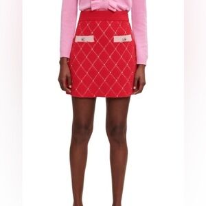 Maje red embellished skirt size 40 !